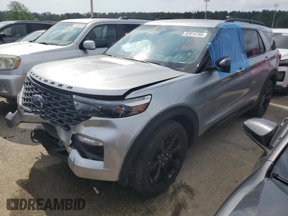 2023 Ford Explorer ST-Line with VIN 1FMSK7KH1PGB21485, listed as a Copart auction lot 52814765 with 14,144 mi miles and Salvage title. Bid and sale history available at DreamBid. Image 1.