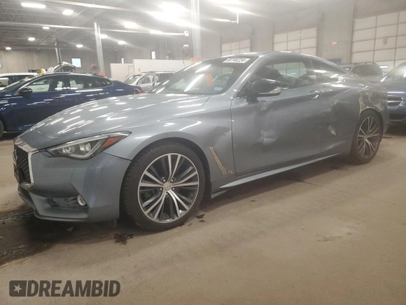 2018 Infiniti Q60 Luxe with VIN JN1EV7EL8JM391124, listed as a Copart auction lot 80746224 with 97,310 mi miles and Salvage Title. Bid and sale history available at carsss.com. Image 1.