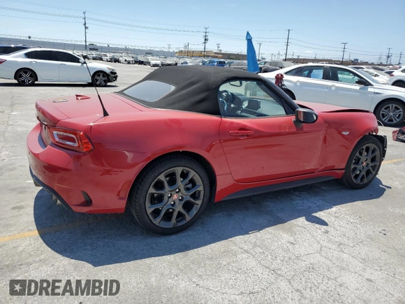 2017 FIAT 124 Spider Lusso with VIN JC1NFAEKXH0125617, listed as a Copart auction lot 58742395 with 18,930 mi miles and Salvage title. Bid and sale history available at DreamBid. Image 3.