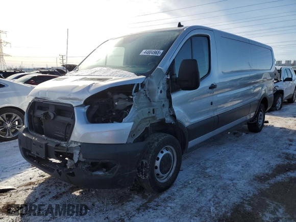2021 Ford Transit Cargo with VIN 1FTYE1Y82MKA07059, listed as a Copart auction lot 44804965 with 43,980 mi miles and Salvage Title. Bid and sale history available at carsss.com. Image 1.