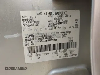 2014 Ford Edge SE с VIN 2FMDK3GCXEBB01285, выставлен на аукционе IAAI как лот 42646070 с пробегом 176 461 миль миль и . История ставок и продаж доступна на DreamBid. Изображение 9.