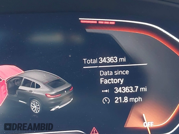 2022 BMW X4 xDrive30i z VIN 5UX33DT08N9M99042, wystawiony jako IAAI lot #42032331 z przebiegiem 34 363 mil mil oraz . Historia ofert i sprzedaży dostępna na DreamBid. Obrazek 16.