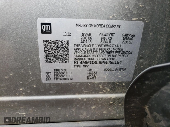 2023 Buick Encore GX Essence with VIN KL4MMGSL8PB056184, listed as a Copart auction lot 71814824 with 23,948 mi miles and Salvage title. Bid and sale history available at DreamBid. Image 15.