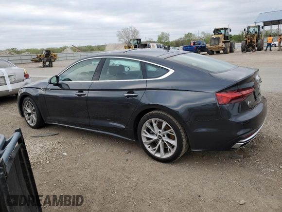 2021 Audi A5 Sportback Premium with VIN WAUABCF58MA062598, listed as a Copart auction lot 49199743 with 0 mi miles and Salvage Title. Bid and sale history available at carsss.com. Image 2.