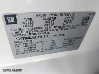 2015 Cadillac Escalade Luxury with VIN 1GYS3MKJXFR651714, listed as a IAAI auction lot 41205449 with 129,066 mi miles. Bid and sale history available at carsss.com. Image 9.