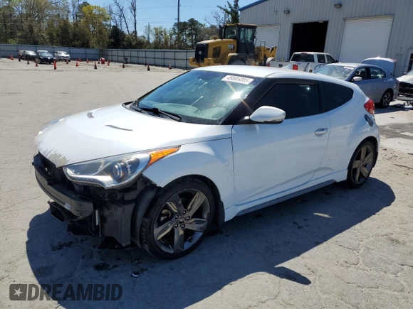 2015 Hyundai Veloster Turbo with VIN KMHTC6AE6FU238983, listed as a Copart auction lot 49506085 with 122,909 mi miles and Salvage title. Bid and sale history available at DreamBid. Image 1.