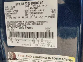 2014 Ford F-150 XL with VIN 1FTFW1CF8EKF72993, listed as a IAAI auction lot 41450290 with 93,877 mi miles. Bid and sale history available at carsss.com. Image 9.
