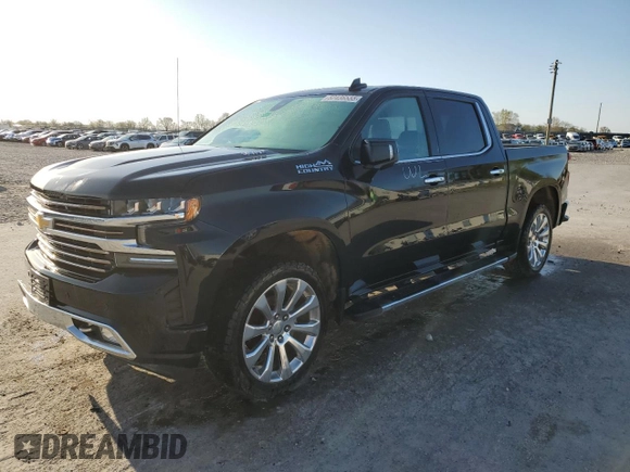 2021 Chevrolet Silverado 1500 High Country with VIN 3GCUYHET7MG234553, listed as a Copart auction lot 52436555 with 0 mi miles and Salvage Title. Bid and sale history available at carsss.com. Image 1.