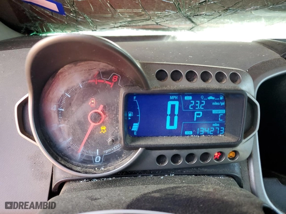 2016 Chevrolet Sonic LT with VIN 1G1JC5SH7G4167110, listed as a Copart auction lot 52095665 with 134,273 mi miles and Salvage Title. Bid and sale history available at carsss.com. Image 9.
