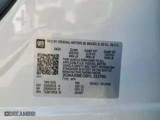 2024 Chevrolet Equinox RS with VIN 3GNAXMEG8RL333700, listed as a Copart auction lot 71481804 with 3,628 mi miles and Salvage Title. Bid and sale history available at carsss.com. Image 14.
