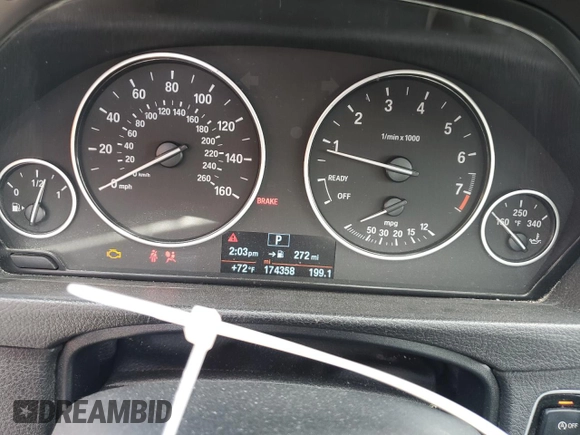 2015 BMW 3 Series 320i xDrive with VIN WBA3C3G50FNS75450, listed as a Copart auction lot 49974425 with 174,358 mi miles and Salvage Title. Bid and sale history available at carsss.com. Image 9.