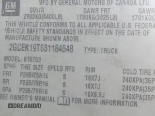 2003 Chevrolet Silverado 1500 LT with VIN 2GCEK19T631184548, listed as a IAAI auction lot 41942827 with 286,843 mi miles. Bid and sale history available at carsss.com. Image 9.