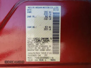 2015 Nissan LEAF SV with VIN 1N4AZ0CPXFC308356, listed as a Copart auction lot 52043783 with 71,353 mi miles. Bid and sale history available at carsss.com. Image 13.