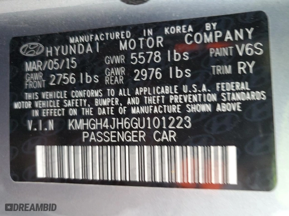 2016 Hyundai Equus Signature with VIN KMHGH4JH6GU101223, listed as a Copart auction lot 75512034 with 66,921 mi miles and Salvage Title. Bid and sale history available at carsss.com. Image 12.