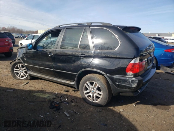 2005 BMW X5 3.0i with VIN 5UXFA13565LY20253, listed as a Copart auction lot 80418664 with 0 mi miles and Salvage Title. Bid and sale history available at carsss.com. Image 2.