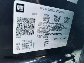 2022 Chevrolet Silverado 1500 Custom with VIN 1GCPABEK7NZ633597, listed as a Copart auction lot 42431625 with 31,487 mi miles and Salvage Title. Bid and sale history available at DreamBid. Image 10.