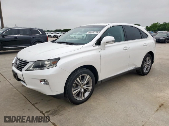 2015 Lexus RX 450h with VIN 2T2ZB1BA2FC003943, listed as a Copart auction lot 51186155 with 102,272 mi miles and Salvage title. Bid and sale history available at DreamBid. Image 1.