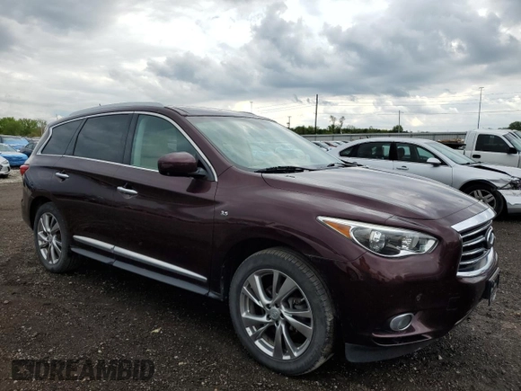 2014 Infiniti QX60 with VIN 5N1AL0MM8EC501163, listed as a Copart auction lot 55392845 with 119,097 mi miles and Salvage title. Bid and sale history available at DreamBid. Image 4.