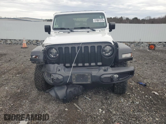 2021 Jeep Wrangler Unlimited Willys with VIN 1C4HJXDN9MW509795, listed as a Copart auction lot 51667375 with 53,473 mi miles and Salvage Title. Bid and sale history available at DreamBid. Image 5.