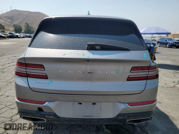 2021 Genesis GV80 with VIN KMUHB4SB5MU040802, listed as a Copart auction lot 71497074 with 45,321 mi miles and Salvage title. Bid and sale history available at DreamBid. Image 6.