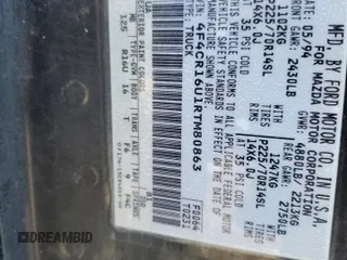 1994 Mazda B-Series 2WD Truck SE with VIN 4F4CR16U1RTM80863, listed as a Copart auction lot 44065685 with 220,976 mi miles and Salvage Title. Bid and sale history available at carsss.com. Image 12.
