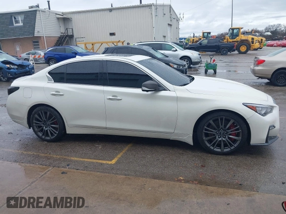 2019 Infiniti Q50 RED SPORT 400 with VIN JN1FV7AP2KM760252, listed as a IAAI auction lot 41729947 with 65,838 mi miles. Bid and sale history available at carsss.com. Image 13.