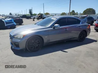 2017 Infiniti Q50 2.0t Premium with VIN JN1CV7AR2HM682617, listed as a Copart auction lot 49390875 with 152,586 mi miles and Salvage Title. Bid and sale history available at carsss.com. Image 1.