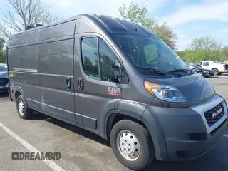 2020 Ram ProMaster Cargo with VIN 3C6TRVDG7LE110120, listed as a IAAI auction lot 41929585 with 65,457 mi miles. Bid and sale history available at carsss.com. Image 1.