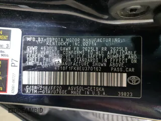 2014 Toyota Camry L with VIN 4T1BF1FK8EU370162, listed as a Copart auction lot 50474145 with 212,054 mi miles and Salvage Title. Bid and sale history available at carsss.com. Image 13.