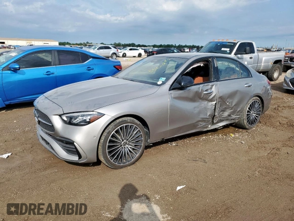 2024 Mercedes-Benz C 300 with VIN W1KAF4GB8RR164869, listed as a Copart auction lot 55631285 with 10,337 mi miles and Salvage title. Bid and sale history available at DreamBid. Image 1.