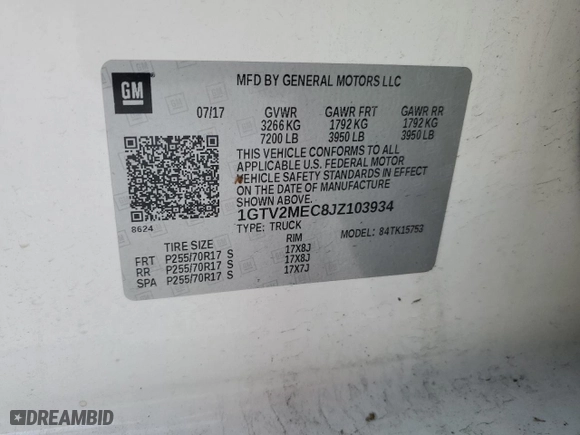2018 GMC Sierra 1500 SLE with VIN 1GTV2MEC8JZ103934, listed as a Copart auction lot 89150765 with 90,615 mi miles and Salvage Title. Bid and sale history available at carsss.com. Image 14.