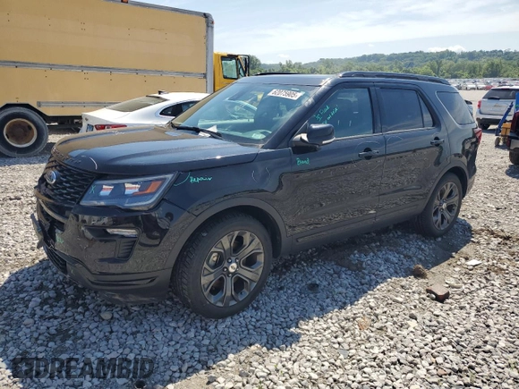 2018 Ford Explorer Sport z VIN 1FM5K8GT0JGA35611, wystawiony jako Copart lot #62075905 z przebiegiem 81 553 mil mil oraz Szkoda całkowita • Salvage title. Historia ofert i sprzedaży dostępna na DreamBid. Obrazek 1.