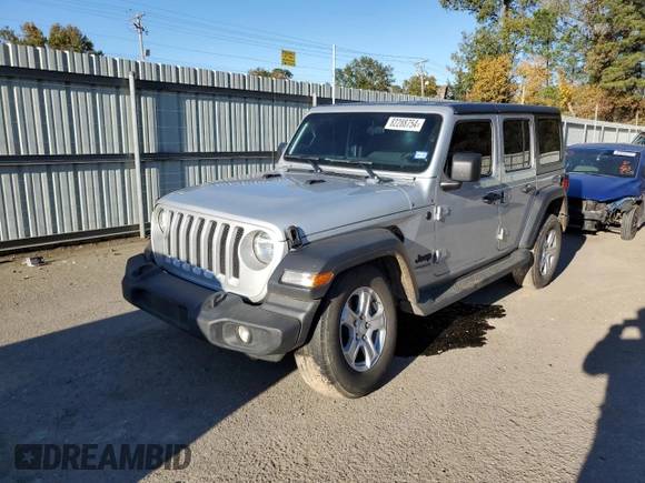 2022 Jeep Wrangler Unlimited Sport S with VIN 1C4HJXDG5NW239967, listed as a Copart auction lot 82288754 with 65,568 mi miles and Salvage Title. Bid and sale history available at carsss.com. Image 1.