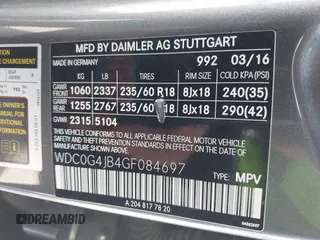 2016 Mercedes-Benz GLC with VIN WDC0G4JB4GF084697, listed as a IAAI auction lot 41929271 with 129,146 mi miles. Bid and sale history available at carsss.com. Image 9.
