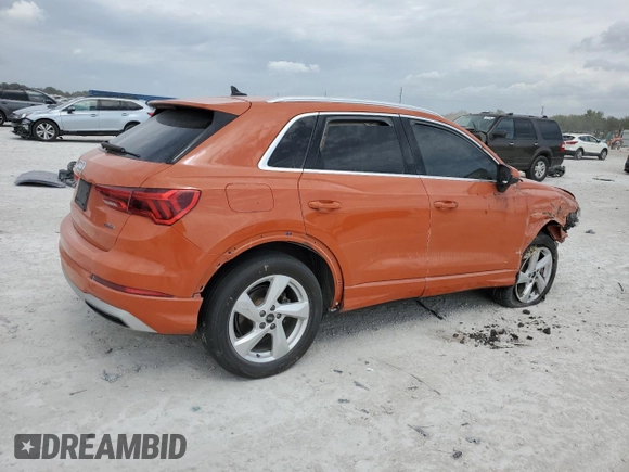 2021 Audi Q3 Premium with VIN WA1AUCF35M1124724, listed as a Copart auction lot 47537175 with Not provided miles and Non repairable. Bid and sale history available at DreamBid. Image 3.