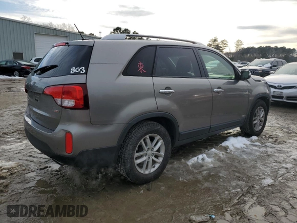 2014 Kia Sorento LX with VIN 5XYKTDA74EG461884, listed as a Copart auction lot 46021015 with 97,411 mi miles and Salvage Title. Bid and sale history available at carsss.com. Image 3.