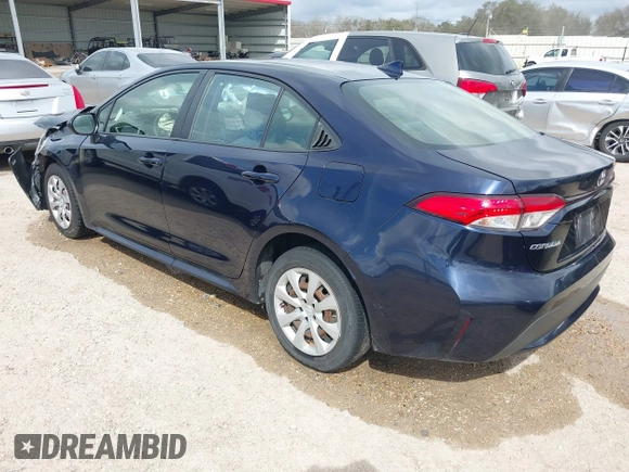 2020 Toyota Corolla LE with VIN JTDEPRAEXLJ023333, listed as a IAAI auction lot 41663261 with 81,137 mi miles. Bid and sale history available at carsss.com. Image 3.
