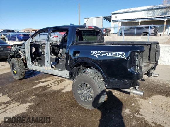 2024 Ford Ranger Raptor with VIN 1FTER4LR5RLE21897, listed as a Copart auction lot 46856715 with 0 mi miles and Salvage Title. Bid and sale history available at carsss.com. Image 2.