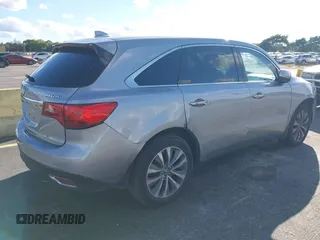 2016 Acura MDX w/Tech with VIN 5FRYD3H46GB004113, listed as a IAAI auction lot 41671704 with 141,476 mi miles. Bid and sale history available at carsss.com. Image 4.