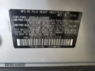 2010 Subaru Forester X Premium с VIN JF2SH6CC6AH914994, выставлен на аукционе Copart как лот 56258065 с пробегом 159 399 миль миль и Списание • Salvage title. История ставок и продаж доступна на DreamBid. Изображение 13.