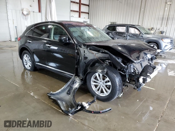 2016 Infiniti QX70 with VIN JN8CS1MW0GM753031, listed as a Copart auction lot 59922585 with 110,236 mi miles and Salvage title. Bid and sale history available at DreamBid. Image 4.