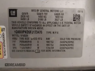 2015 GMC Acadia SLE with VIN 1GKKVPKD9FJ173476, listed as a IAAI auction lot 42146842 with 176,483 mi miles and . Bid and sale history available at DreamBid. Image 9.