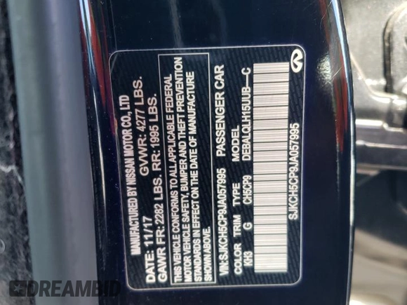 2018 Infiniti QX30 ESSENTIAL with VIN SJKCH5CP9JA057995, listed as a Copart auction lot 71195723 with 32,373 mi miles. Bid and sale history available at carsss.com. Image 13.