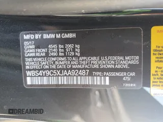 2018 BMW M4 with VIN WBS4Y9C5XJAA92487, listed as a Copart auction lot 68192164 with Not Provided miles and Salvage Title. Bid and sale history available at carsss.com. Image 14.
