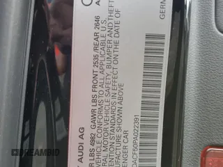 2023 Audi A5 Sportback S line Premium с VIN WAUDACF50PA022391, выставлен на аукционе Copart как лот 80584304 с пробегом 10 792 миль миль и Списание • Salvage title. История ставок и продаж доступна на DreamBid. Изображение 12.