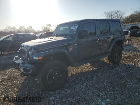 2018 Jeep Wrangler Unlimited Sahara with VIN 1C4HJXEN3JW197225, listed as a Copart auction lot 47319415 with 71,442 mi miles and Salvage Title. Bid and sale history available at carsss.com. Image 1.
