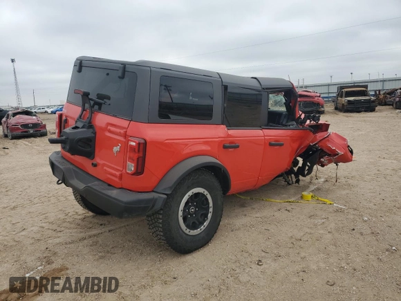 2023 Ford Bronco with VIN 1FMEE5DH5PLB84151, listed as a Copart auction lot 45160185 with 20,958 mi miles and Salvage Title. Bid and sale history available at DreamBid. Image 3.