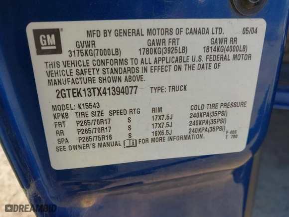 2004 GMC Sierra 1500 Crew Cab SLE with VIN 2GTEK13TX41394077, listed as a IAAI auction lot 42047304 with 227,296 mi miles. Bid and sale history available at carsss.com. Image 9.