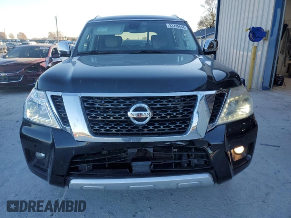 2017 Nissan Armada SL with VIN JN8AY2ND6H9005803, listed as a Copart auction lot 83749644 with 113,310 mi miles and Salvage Title. Bid and sale history available at carsss.com. Image 5.