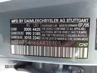 2006 Mercedes-Benz C 280 Luxury with VIN WDBRF54H66A835105, listed as a IAAI auction lot 42476377 with 229,702 mi miles and . Bid and sale history available at DreamBid. Image 9.